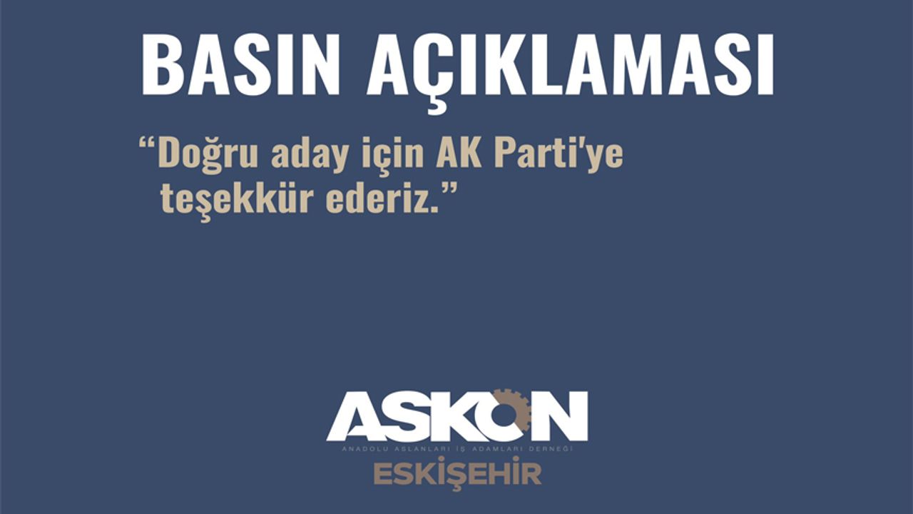ASKON Eskişehir'den AK Parti'ye teşekkür.