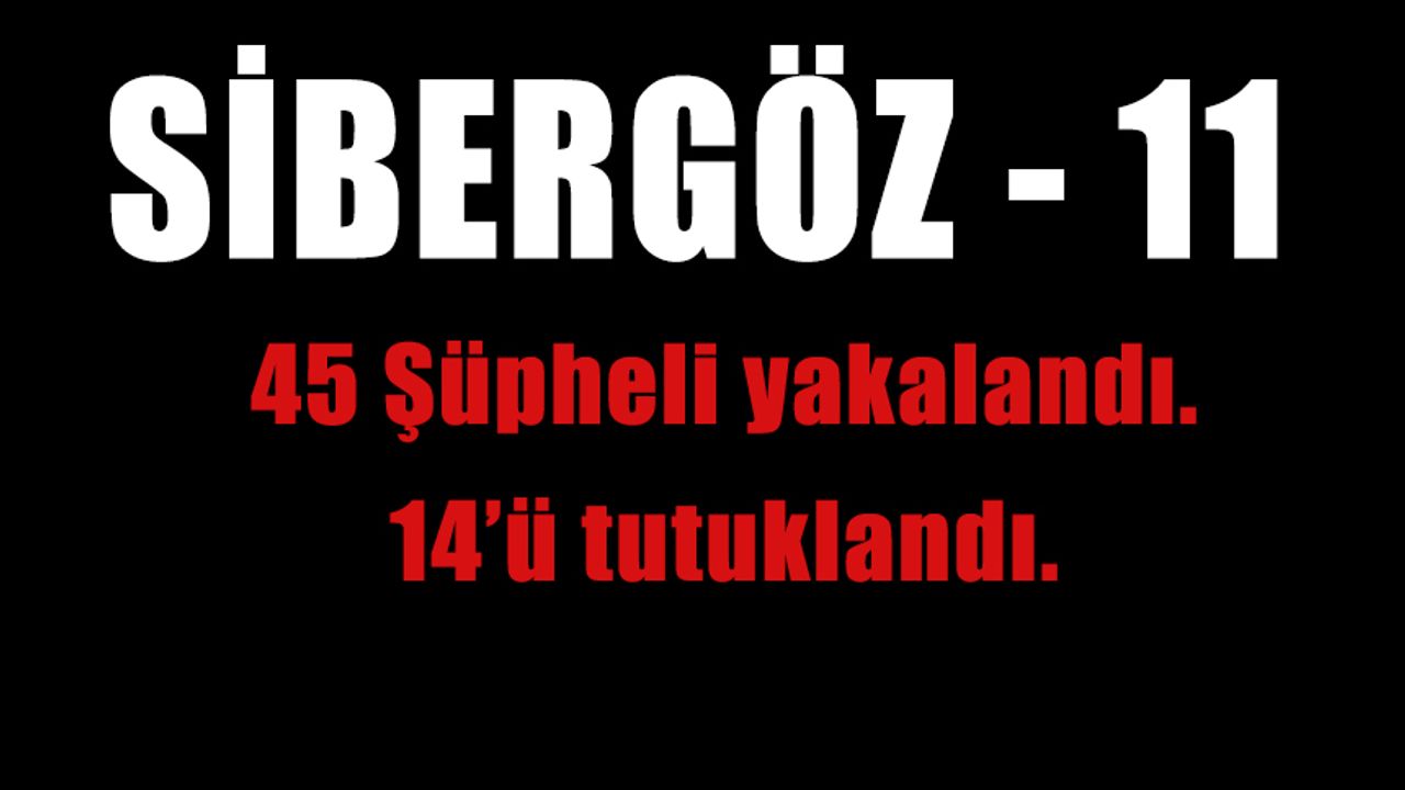 İçişleri Bakanı Ali Yerlikaya: “SİBERGÖZ-11” Operasyonları" sonuçlandı.