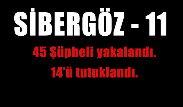 İçişleri Bakanı Ali Yerlikaya: “SİBERGÖZ-11” Operasyonları" sonuçlandı.